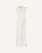 Robe Brodée En Charmeuse White