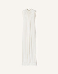 Robe Brodée En Charmeuse White