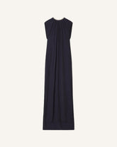 Robe Brodée En Charmeuse Blue