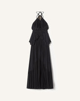 Robe Brodée En Soie Et Charmeuse Black