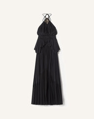 Robe Brodée En Soie Et Charmeuse Black