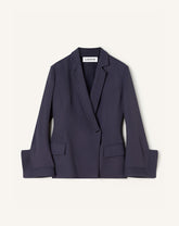 Veste Croisée En Twill Blue