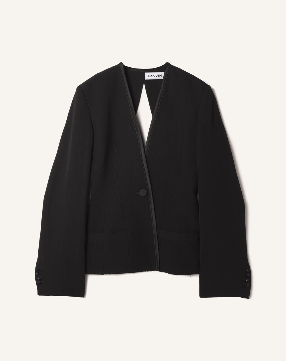 Veste Dos Nu En Soie Et Viscose Black