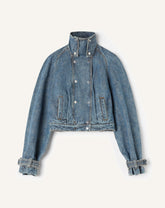 Blouson Court En Denim Blue