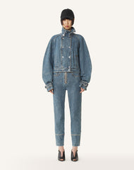 Blouson Court En Denim Blue