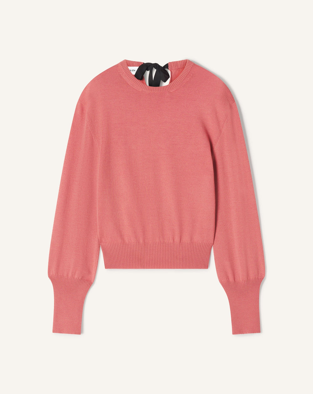 Pull T-shirt Détail Gros Grain En Laine Pink