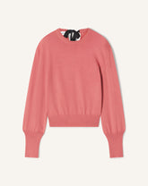 Pull T-shirt Détail Gros Grain En Laine Pink