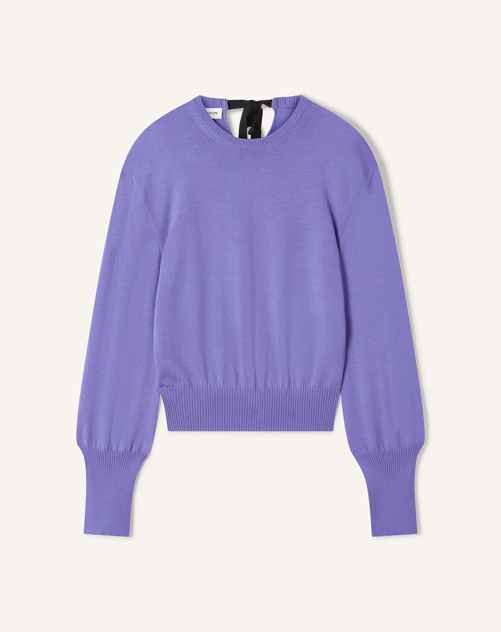 Pull T-shirt Détail Gros Grain En Laine Purple