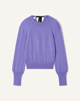 Pull T-shirt Détail Gros Grain En Laine Purple