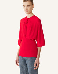 Pull Détail Noeud En Laine Mérinos Red