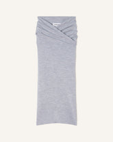 Jupe Midi Drapée En Laine Black