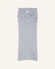 Jupe Midi Drapée En Laine Black