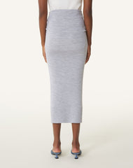 Jupe Midi Drapée En Laine Black