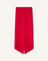 Jupe Longue Boutonnée En Laine Mérinos Red