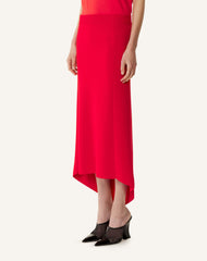 Jupe Longue Boutonnée En Laine Mérinos Red
