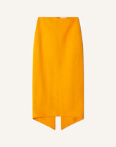 Jupe Midi Asymétrique En Papier Orange