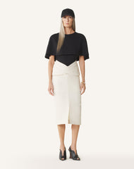 Jupe Midi En Jacquard White