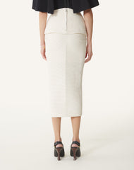 Jupe Midi En Jacquard White