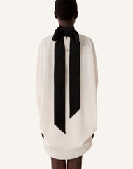 Haut Ample À Nœud En Crêpe White