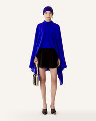 Haut Ample En Soie Blue
