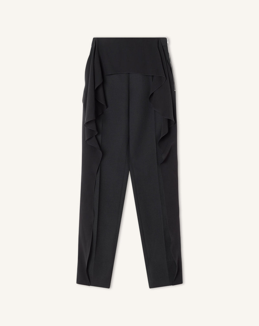 Pantalon À Volants En Laine Black