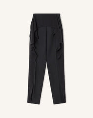 Pantalon À Volants En Laine Black