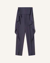 Pantalon À Volants En Twill Blue