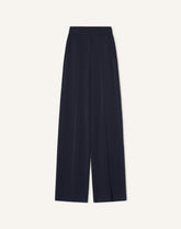 Pantalon Large En Viscose Blue
