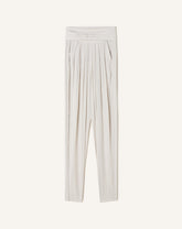 Pantalon Drapé En Charmeuse White