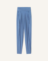 Pantalon Drapé En Crêpe De Chine Blue