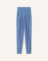 Pantalon Drapé En Crêpe De Chine Blue
