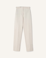 Pantalon Cigarette En Coton Technique White
