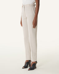 Pantalon Cigarette En Coton Technique White