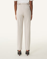 Pantalon Cigarette En Coton Technique White