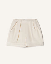 Short Plissé En Crêpe White