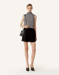 Short Plissé En Crêpe Black
