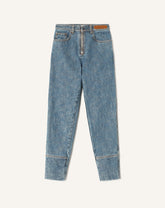 Pantalon Zippé En Denim Blue