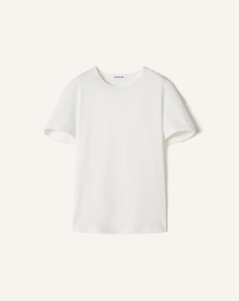 T-shirt Effet Cape En Coton Et Soie White