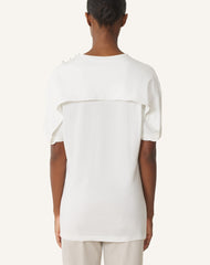 T-shirt Effet Cape En Coton Et Soie White