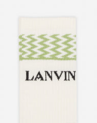 White Lanvin Curb Socks