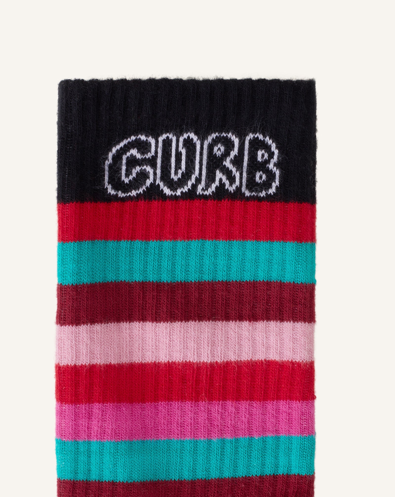 Chaussettes Rayées Curb En Coton Red