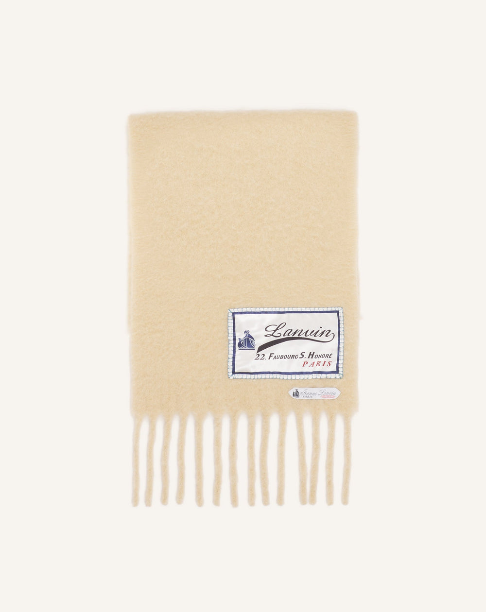 Écharpe À Franges Étiquette 22 Faubourg En Laine White