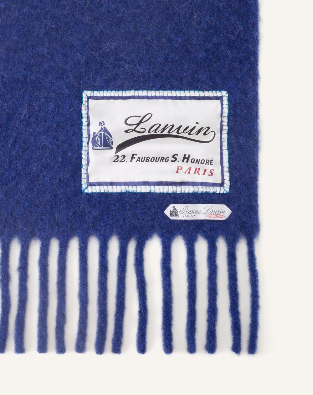 Écharpe À Franges Étiquette 22 Faubourg En Laine Blue