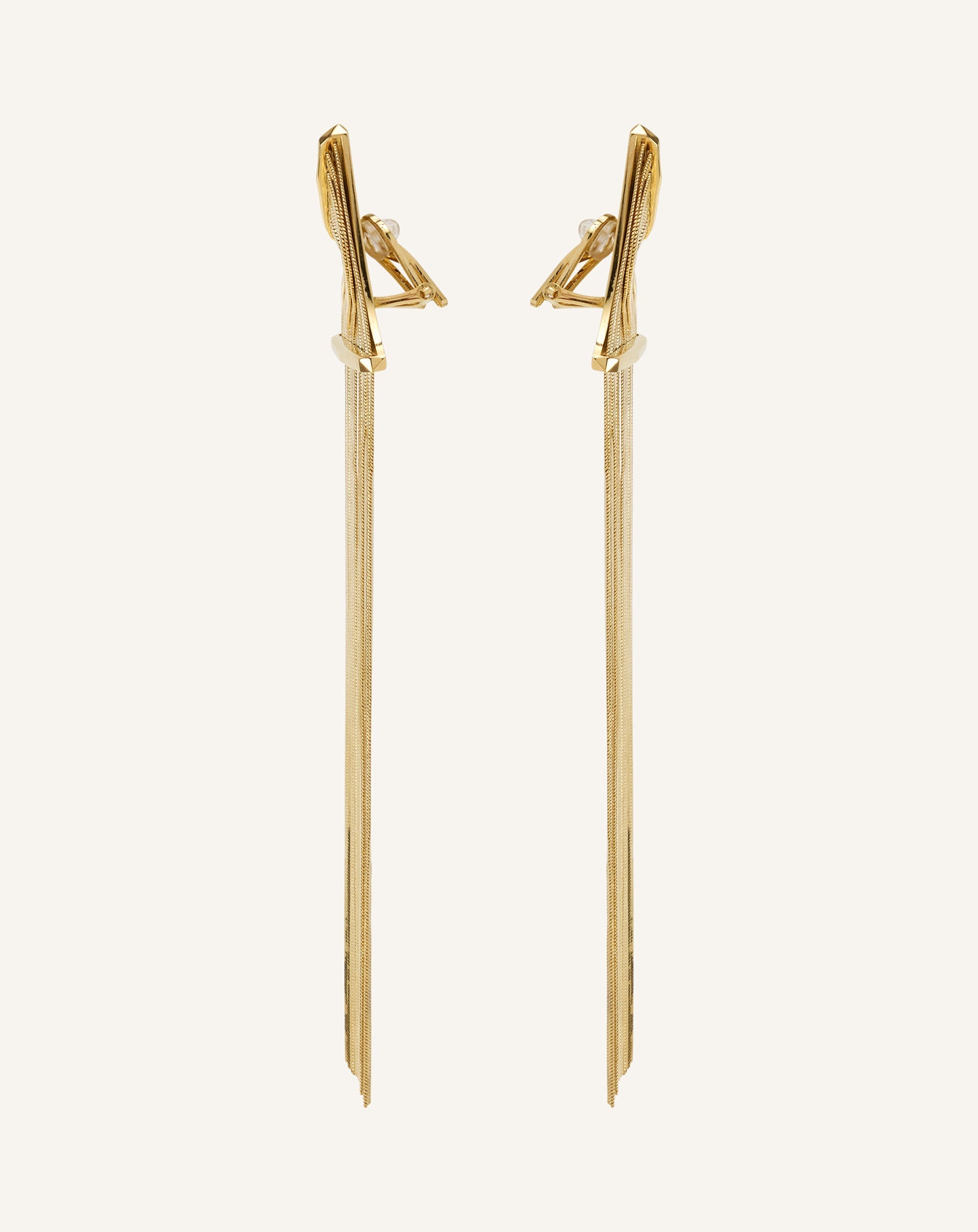Boucles D'oreilles Chain À Franges Silver