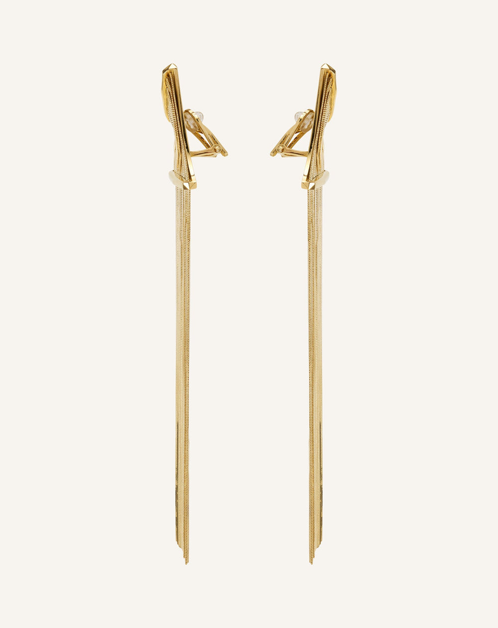 Boucles D'oreilles Chain À Franges Silver