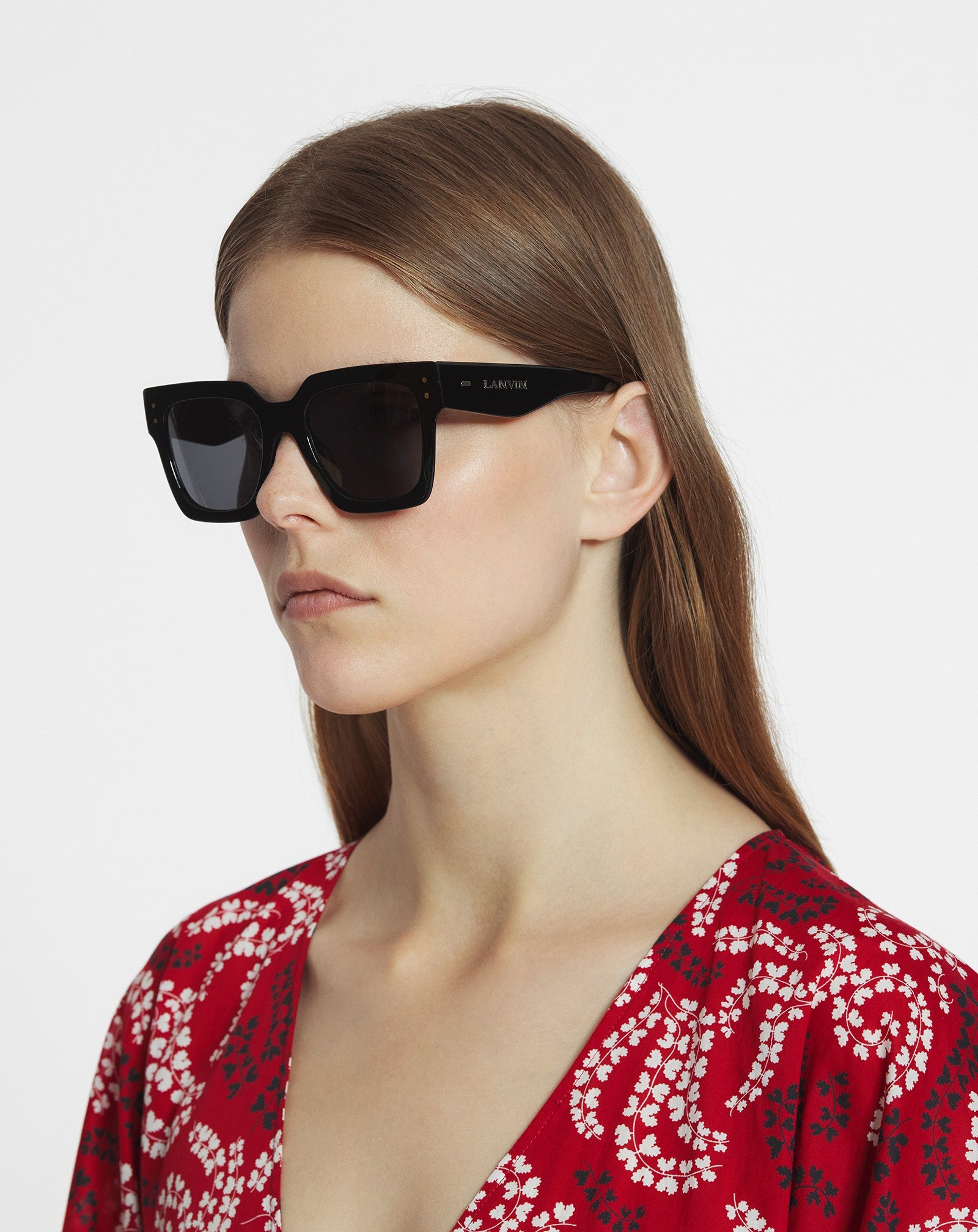 Black Lunettes Maxi Rectangle Lanvin Signature