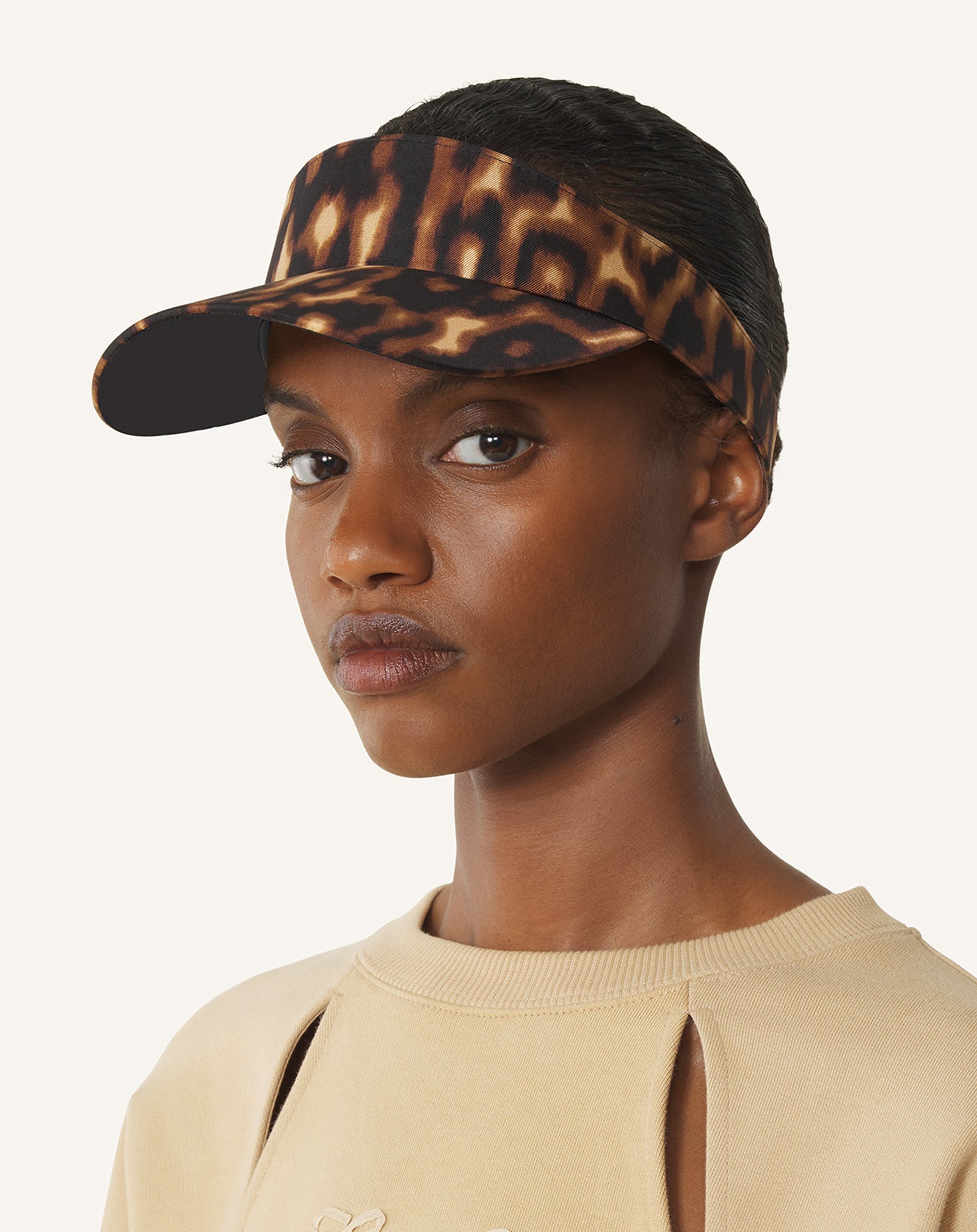 Multicolor Lanvin Leopard Print Visor