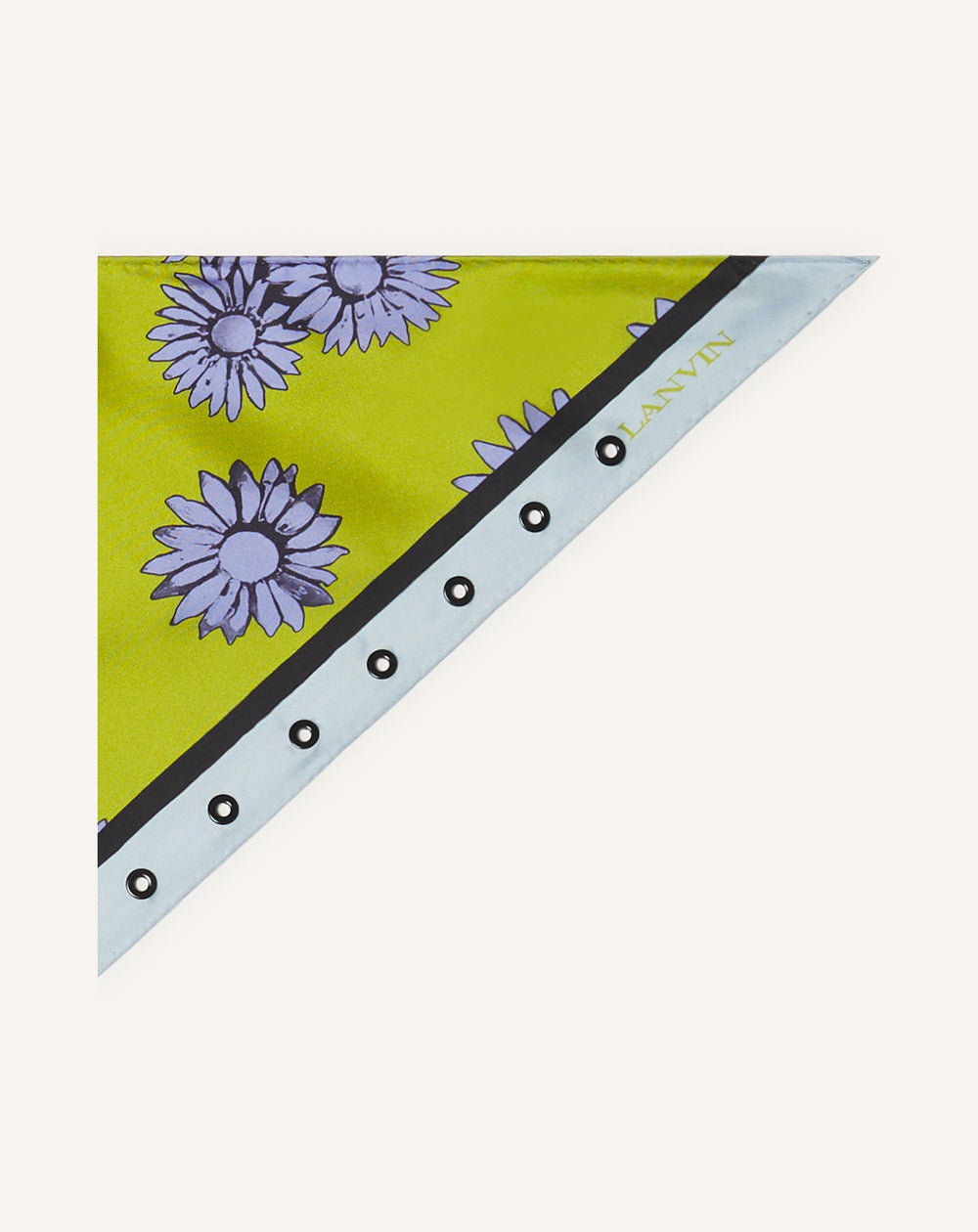 Foulard Triangle À Motifs Marguerite En Soie Green