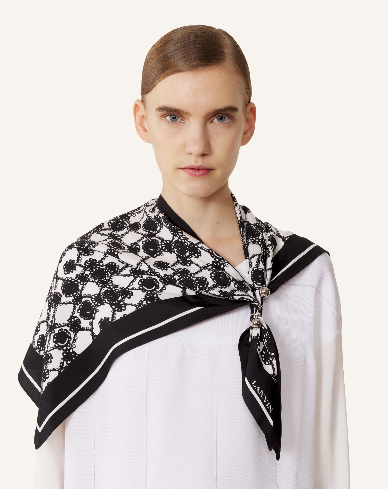 Top Bijou Motif Marguerites White