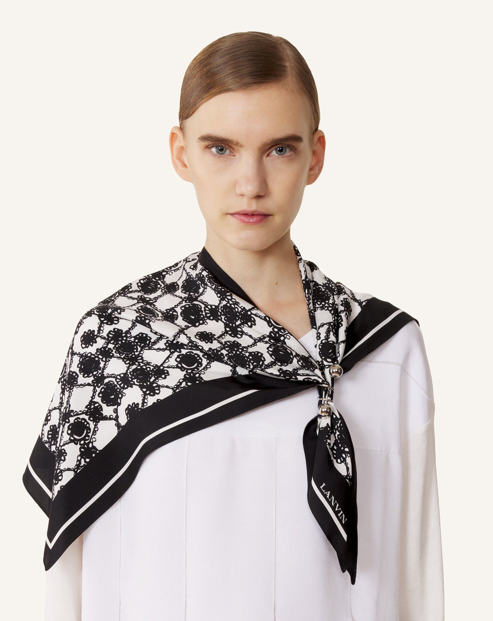 Top Bijou Motif Marguerites White